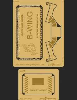 A/SF-01 B-Wing Starfighter Display Base Label