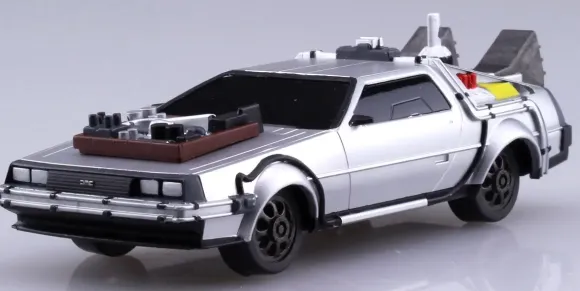 1/43 Back to the Future Part III - Pull-Back DeLorean & Railroad Wheels
