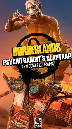 1/6 Borderlands 3/ Psycho with CL4P-TP Diorama Statue