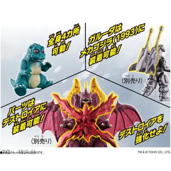 Godzi Burst Little Godzilla & Garuda & King Destoroyah Parts
