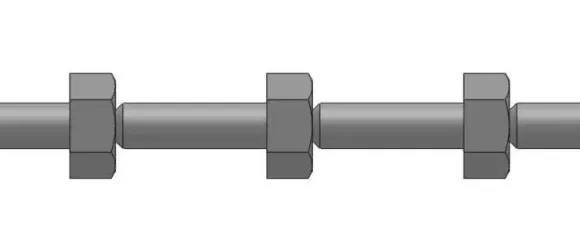Hex Bolt Head (Nickel Silver) L (44pcs)