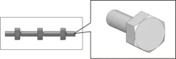 Hex Bolt Head (Nickel Silver) M (40pcs)