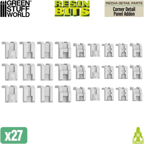 Mecha Detail Parts - Corner Detail Panel Addon (27pcs)