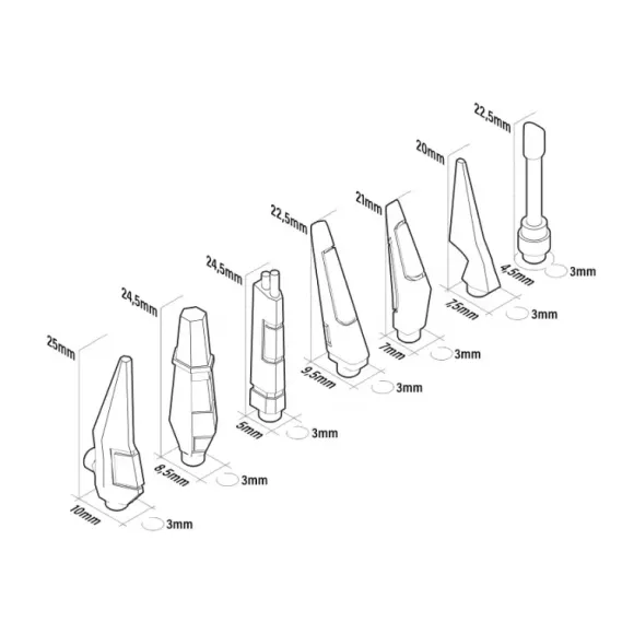 Mecha Detail Parts - Mecha Antennas (28pcs)