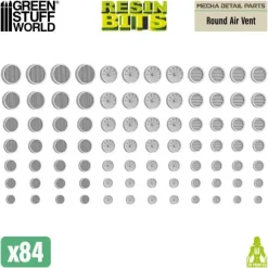 Mecha Detail Parts - Round Air Vent (84pcs)