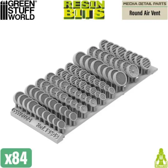 Mecha Detail Parts - Round Air Vent (84pcs)