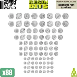 Mecha Detail Parts - Round Detail Panel Assortment (88pcs)