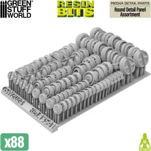 Mecha Detail Parts - Round Detail Panel Assortment (88pcs)