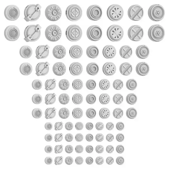Mecha Detail Parts - Round Detail Panel Assortment (88pcs)