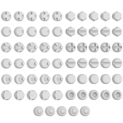 Mecha Detail Parts - Round Rivets with 3 mm Pegs (65pcs)