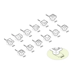 Mecha Detail Parts - Square Rivets with 3 mm Pegs (60pcs)