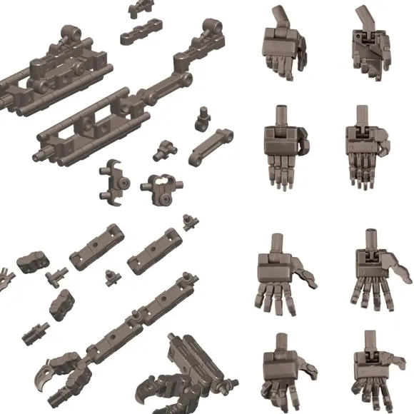 Mecha Supply Assorted 01 Flexible Arm Set Gun Metal Ver.