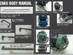 Metal Pipe Set Gold for MG Zaku 2.0