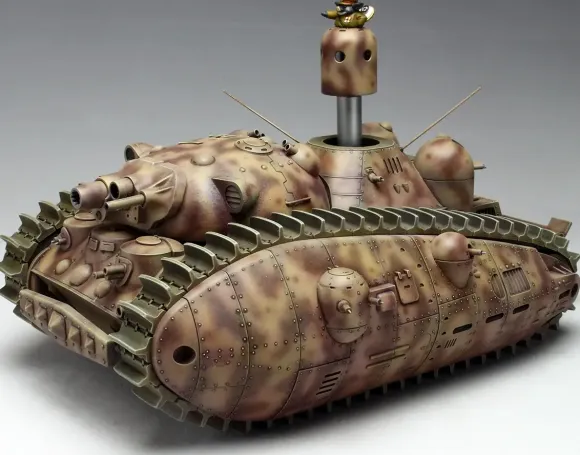 1/72 Multi-turreted Tank Akuyaku #1 Short Gun Barrel ver.
