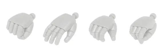 New F Hands Round S White
