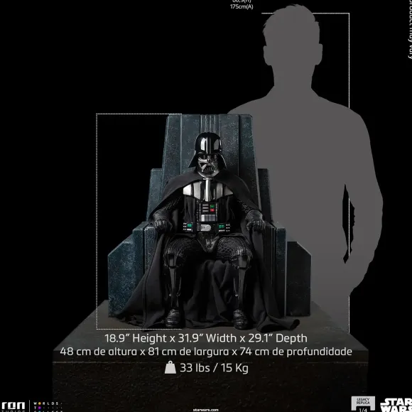 1/4 Obi-Wan Kenobi - Iron Studios Statue: Legacy Replica Series - Darth Vader on Throne