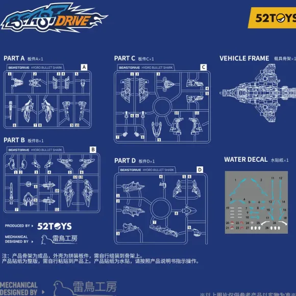 52TOYS BEASTDRIVE BD-02 HYDRO BULLET SHARK Ver. with Bonus Armor