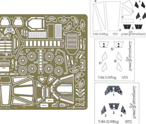 1/72 T-65 X-Wing Photo Etch Detail Set (for Bandai)