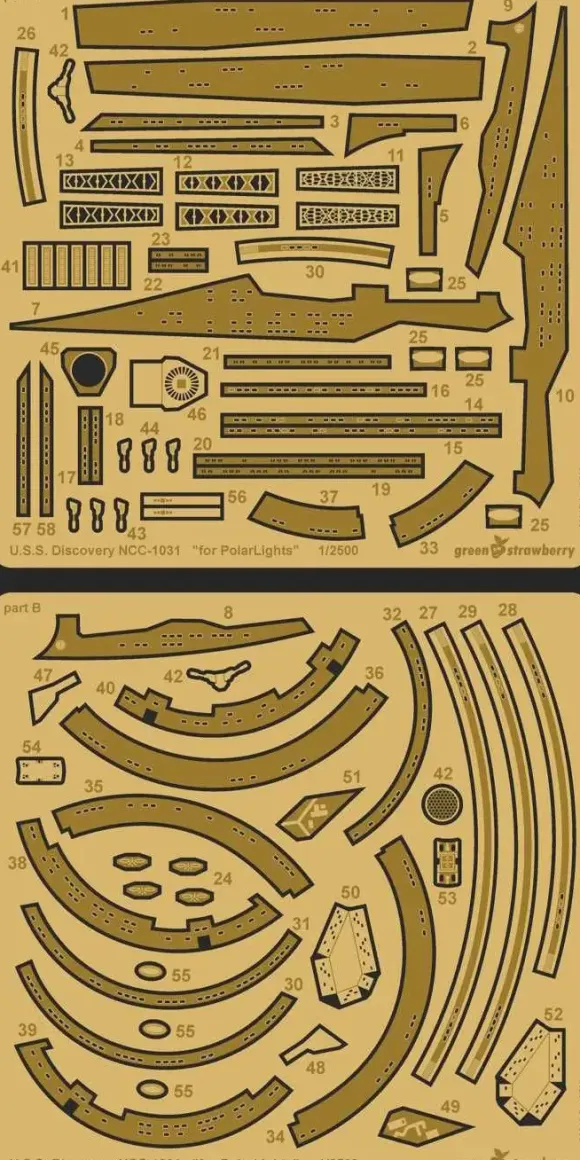 1/2500 USS Discovery NCC-1031 Photo-Etched Parts
